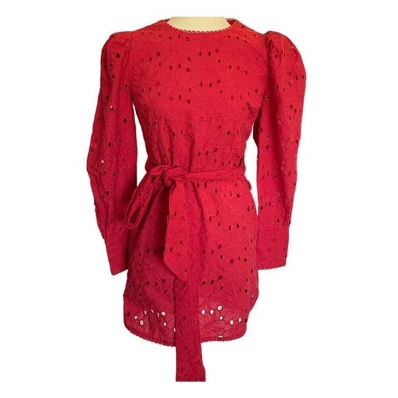 ✨Happy X Nature Red Eyelet Cotton Sz 4 Dress✨ - Picture 2 of 8
